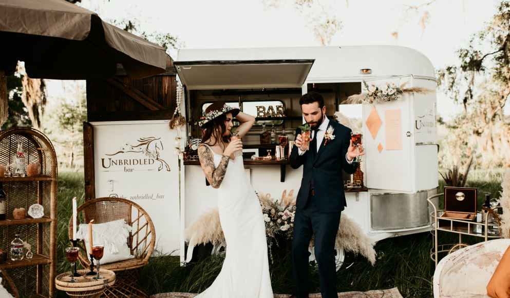 mobile bar for wedding reception